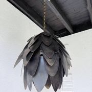 Brutalist suspension Jansen metal welded flower