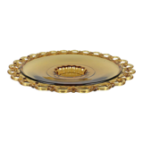 Amber Glass Bowl by Rudolf Schrotter for Rudolfova Hut Glassworks 1940's, Czechoslovakia