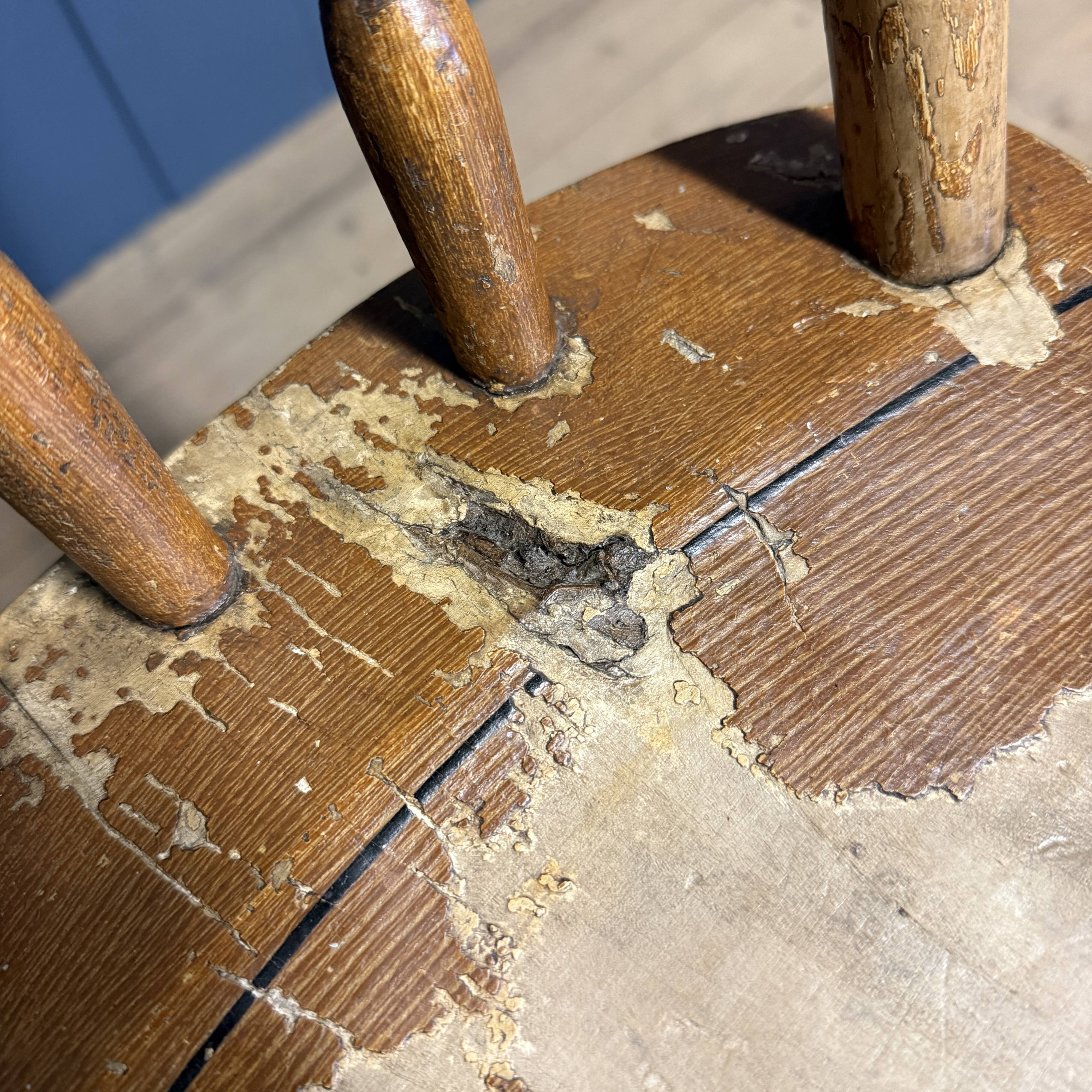 Set of four painted Dutch kitchen chairs.