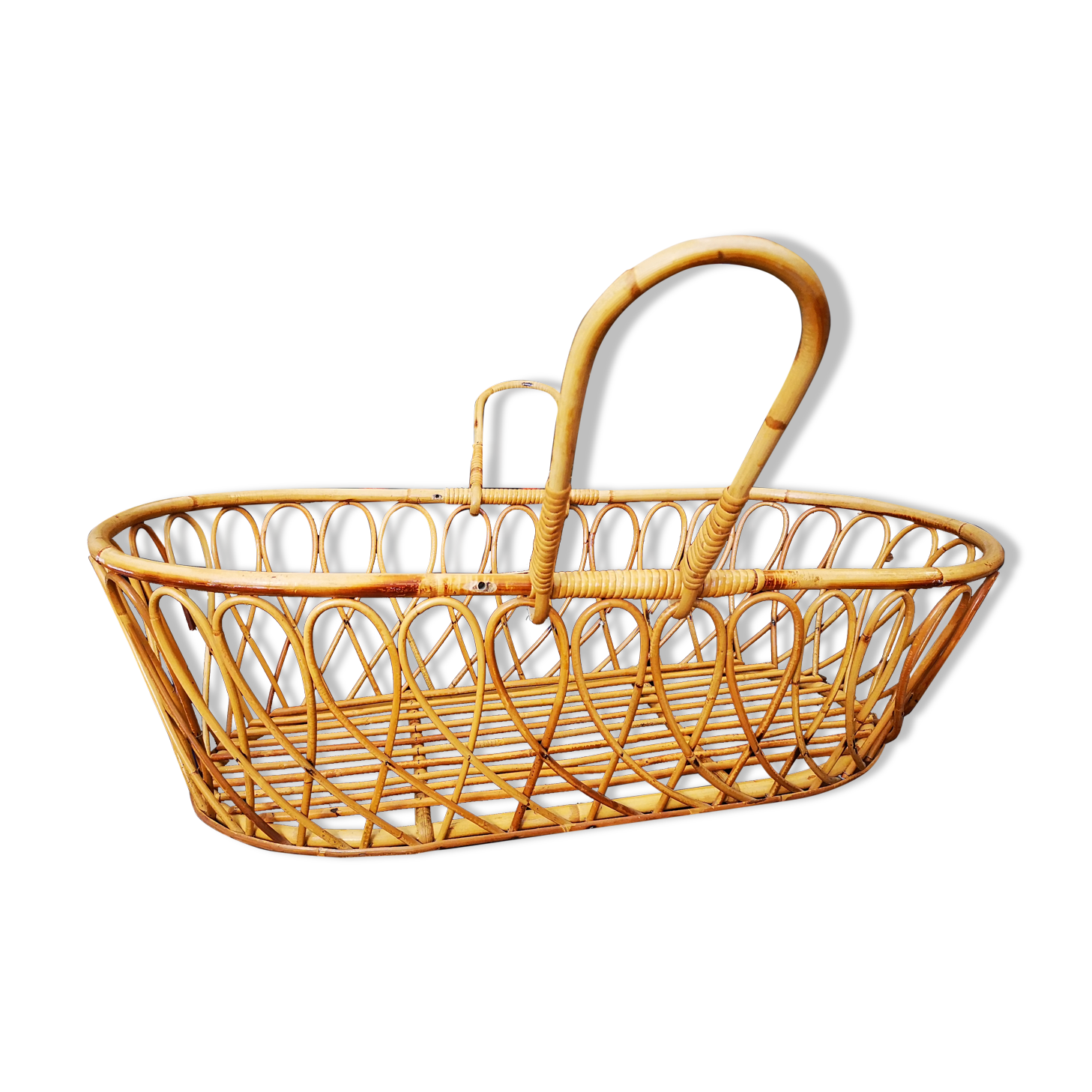 Couffin cradle rattan vintage child