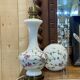 Napoleon III lamp in white opaline and painted with floral decoration - late 19th century