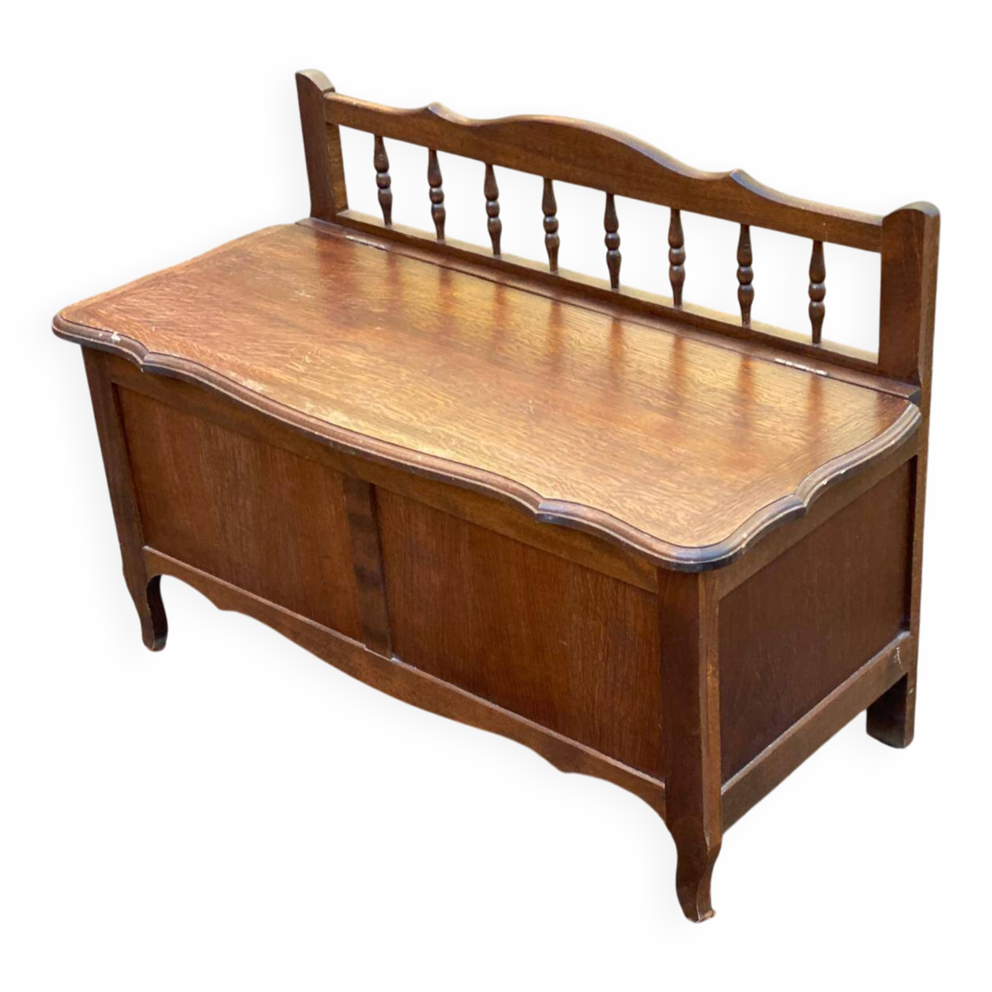 Louis XV oak storage bench from the 1950s