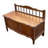 Louis XV oak storage bench from the 1950s