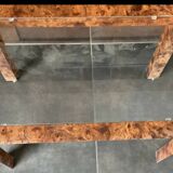 Small table made of elm burl wood.