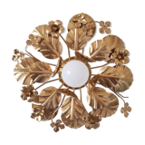 Golden metal flower sconces
