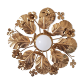 Golden metal flower sconces