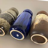 Set of four vintage pottery fat lava "242-22" vases made by Scheurich, Germany