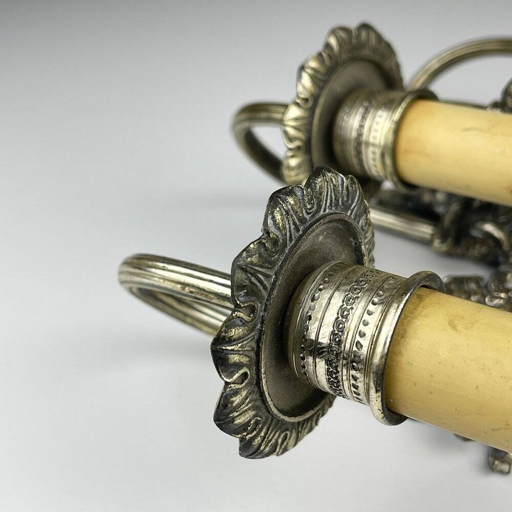 Silver-Plated Wall Lamp, France, 1930s, Set of 2
