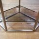 Angle shelf in chrome metal and smoked glass