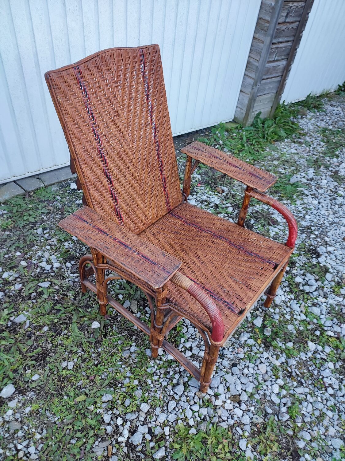 Rattan chaise longue 1900