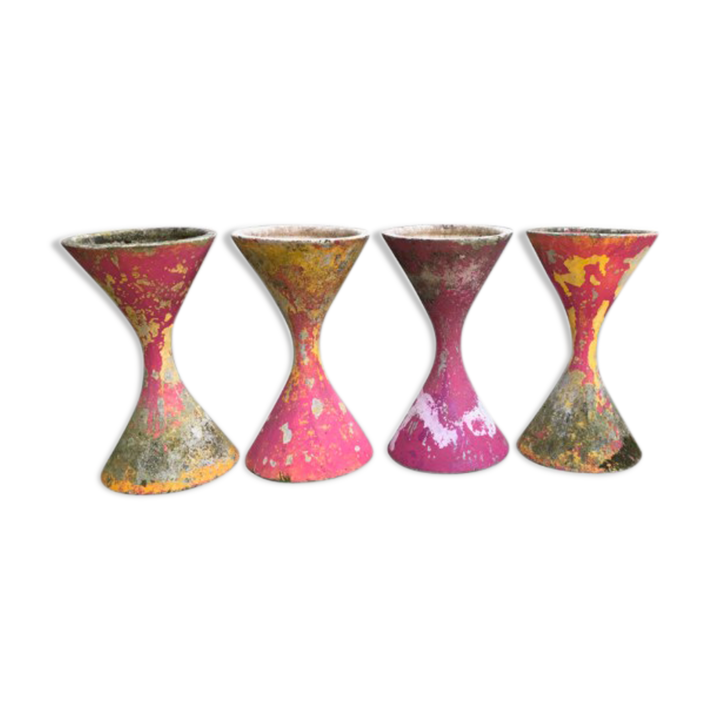 Set of 4 planters "Diabolo" by Anton Bee & Willy Guhl for Eternit, 50
