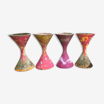 Set of 4 planters "Diabolo" by Anton Bee & Willy Guhl for Eternit, 50