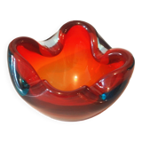 Petit cendrier cristal rouge