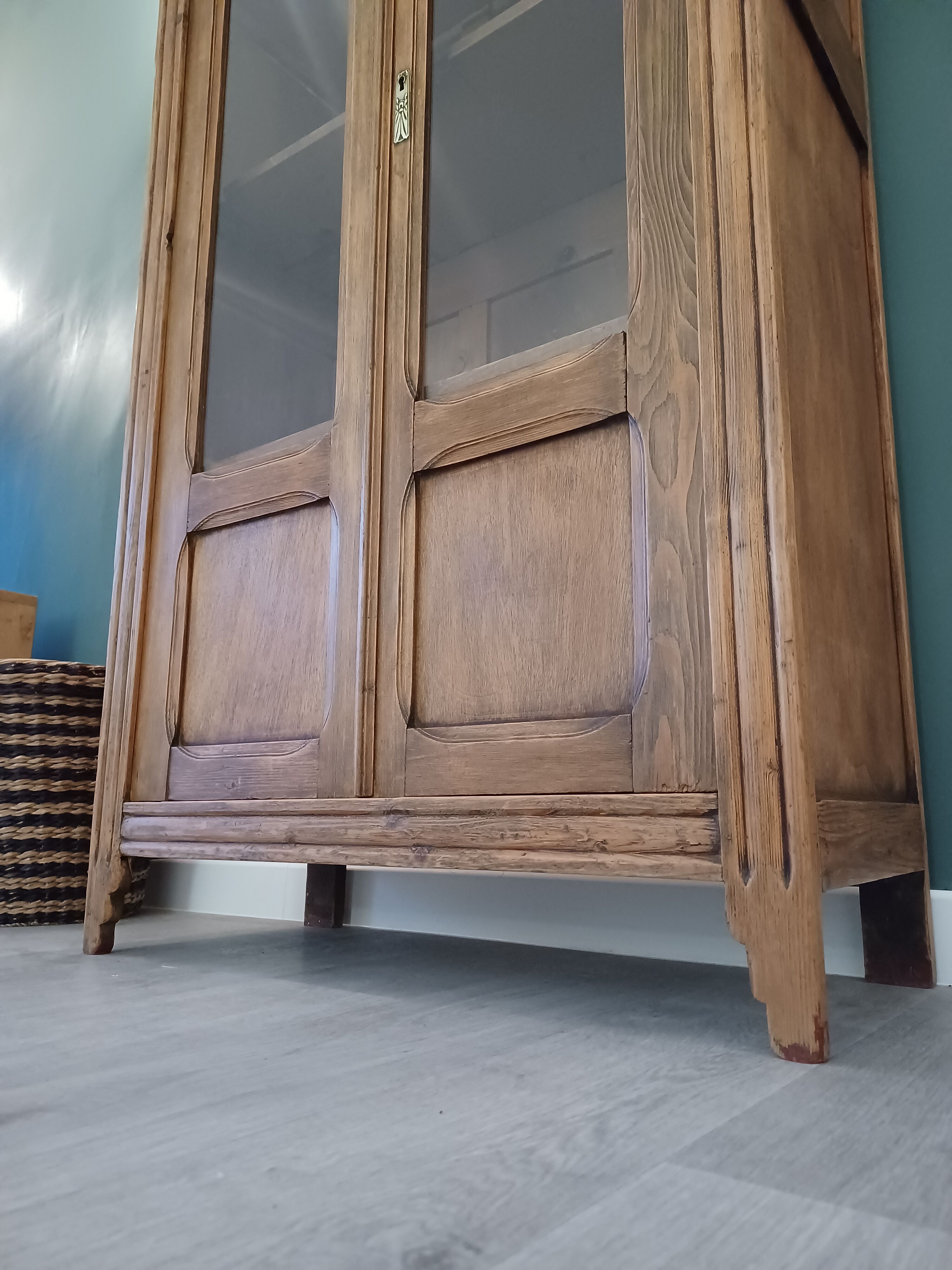 Art deco glass-glazed parisian wardrobe