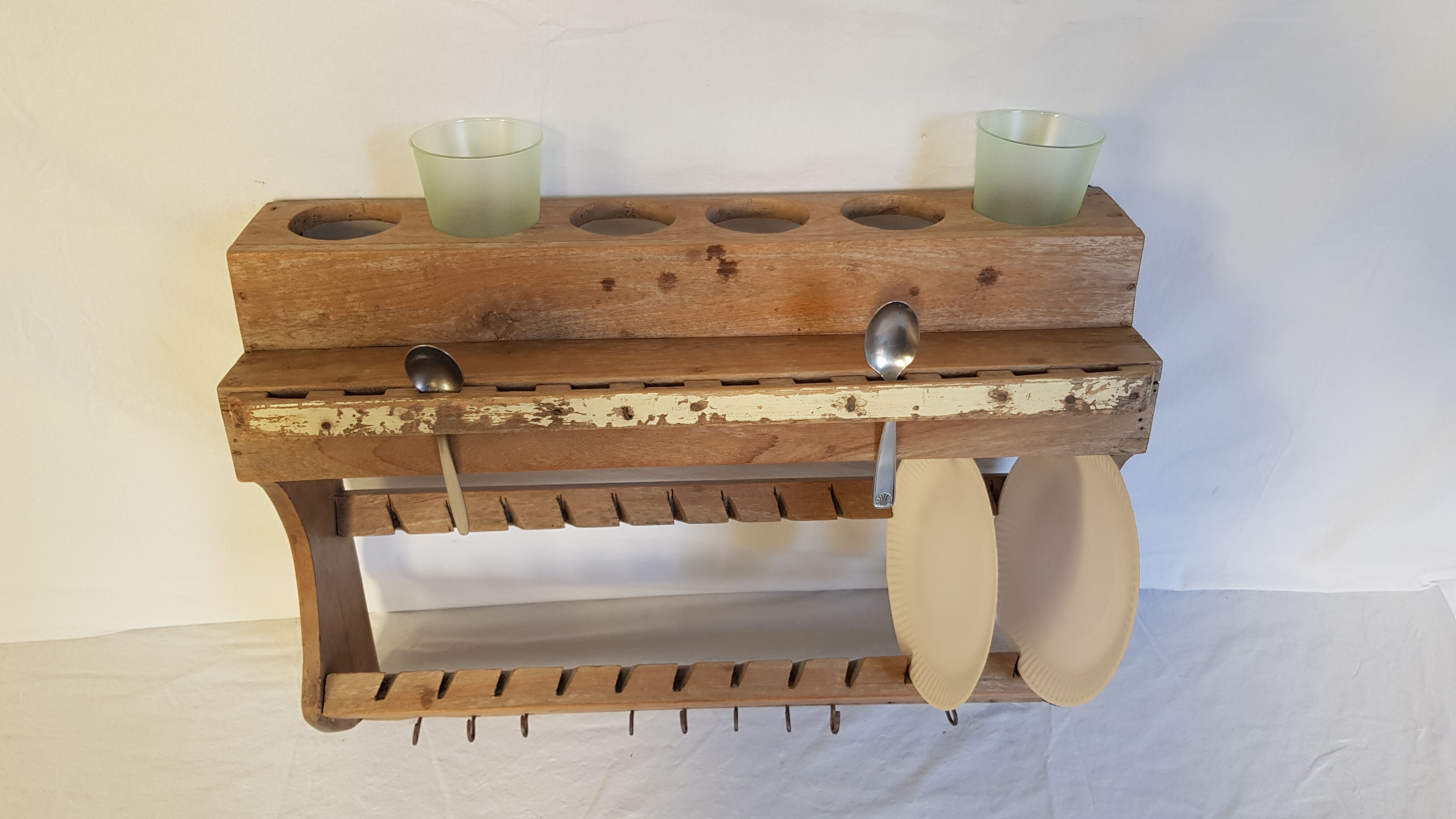 Old wall shelf - Burmese teak rack - 53 x 15.5 x 39 cm