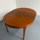 Extendable round teak table French design TV furniture Paris 1960