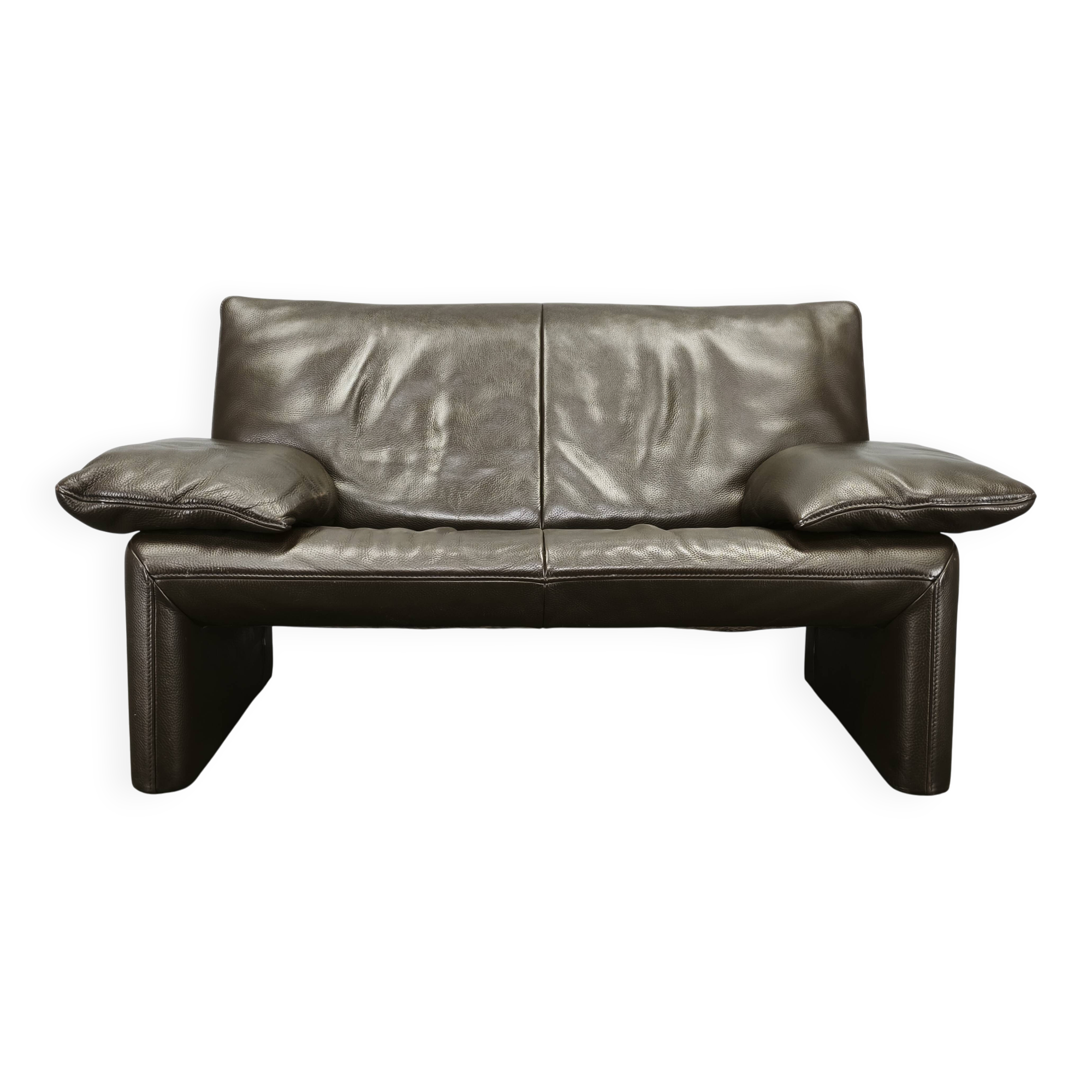 Jori Belgian Full Grain Leather Freestanding Two-Seat Sofa, 1990s