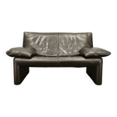 Sofa freestanding à deux places en cuir pleine fleur belge Jori, années 1990