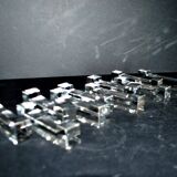 Set of 10 designer crystal knife rests, minimalist style