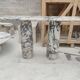 Viola Veined Violet Marble Mario Console Table by My Habitat Design