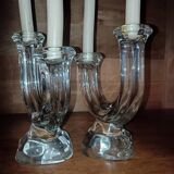 Pair of crystal candlesticks from Vannes.