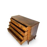 Italian art deco burl walnut chest of drawers, 1930s/1940s