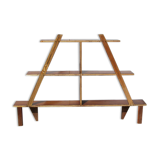 Massive teak pyramidal shelf