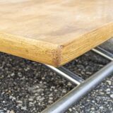 Adjustable height table-table, metal and wood Italy, 1960s