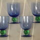 Fine vintage blue and green foot glasses