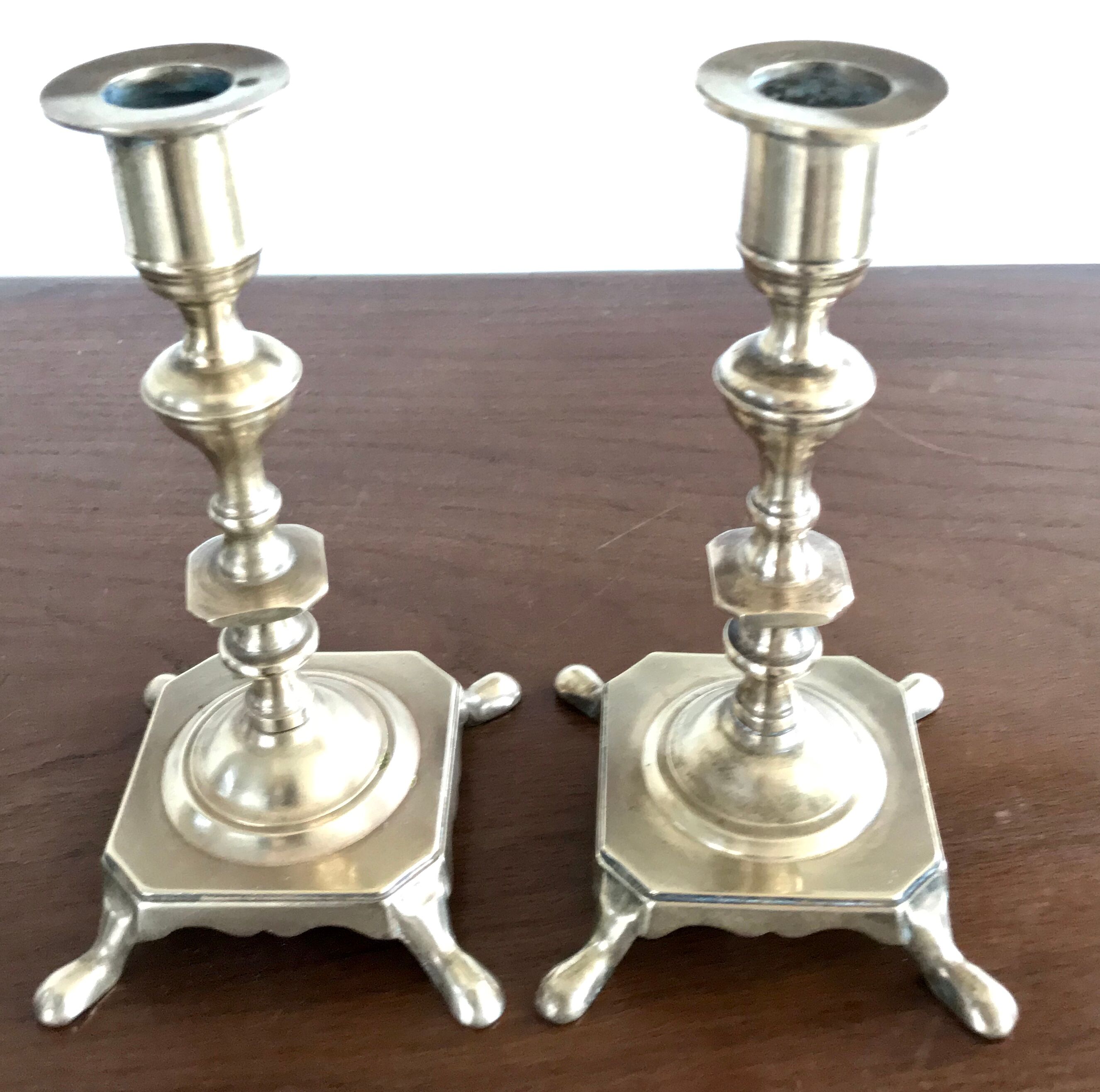 Pair of brass candlesticks