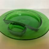 Handcrafted thick green glass empty pocket