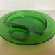 Handcrafted thick green glass empty pocket