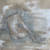 Charcoal painting on natural paper