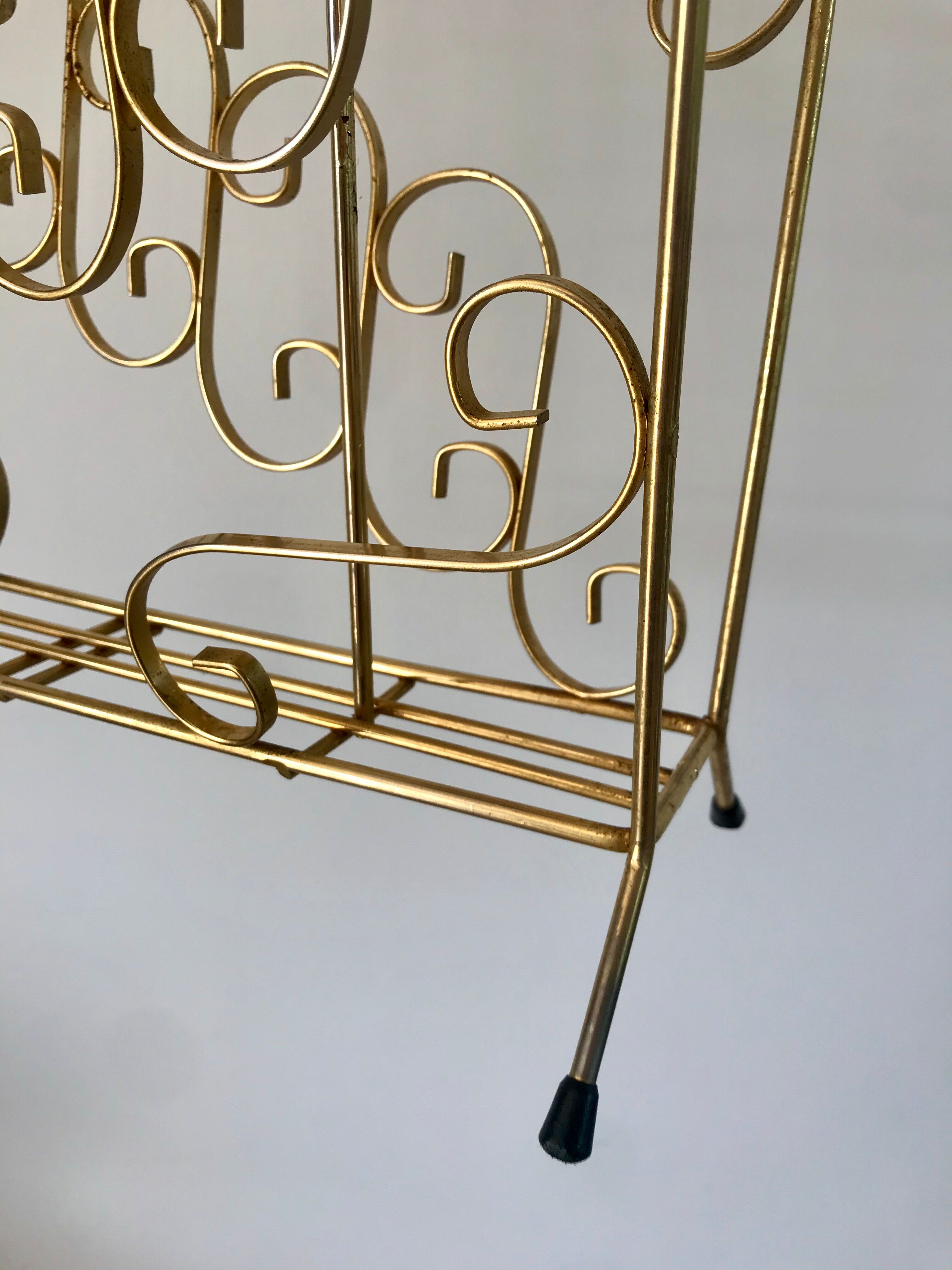 Golden metal magazine holder 60s