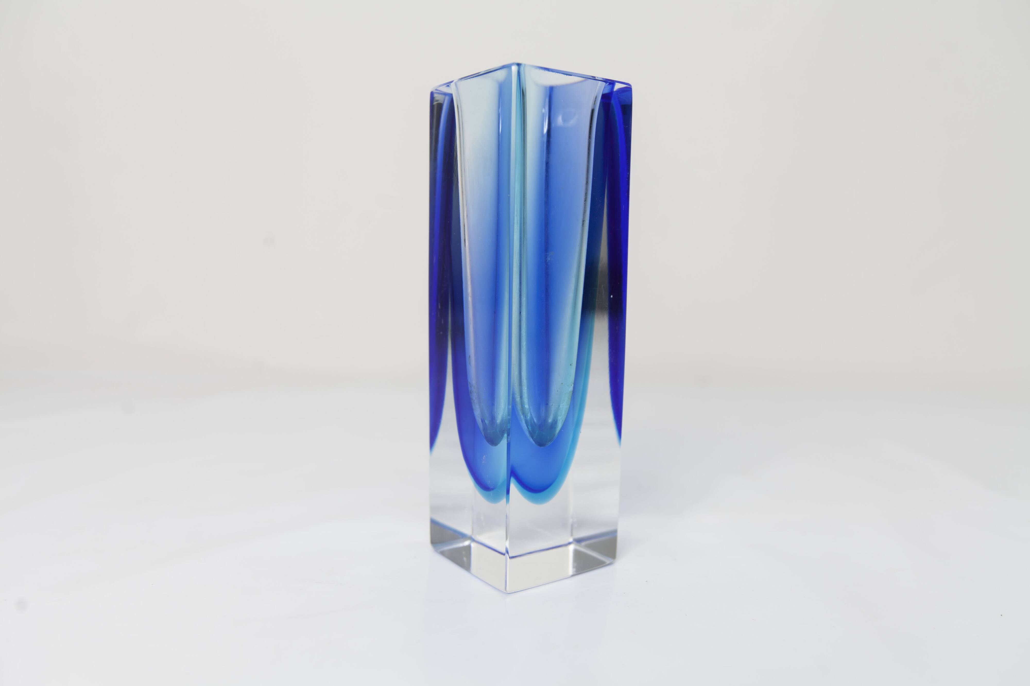 Sommerso Murano blue vase 1960