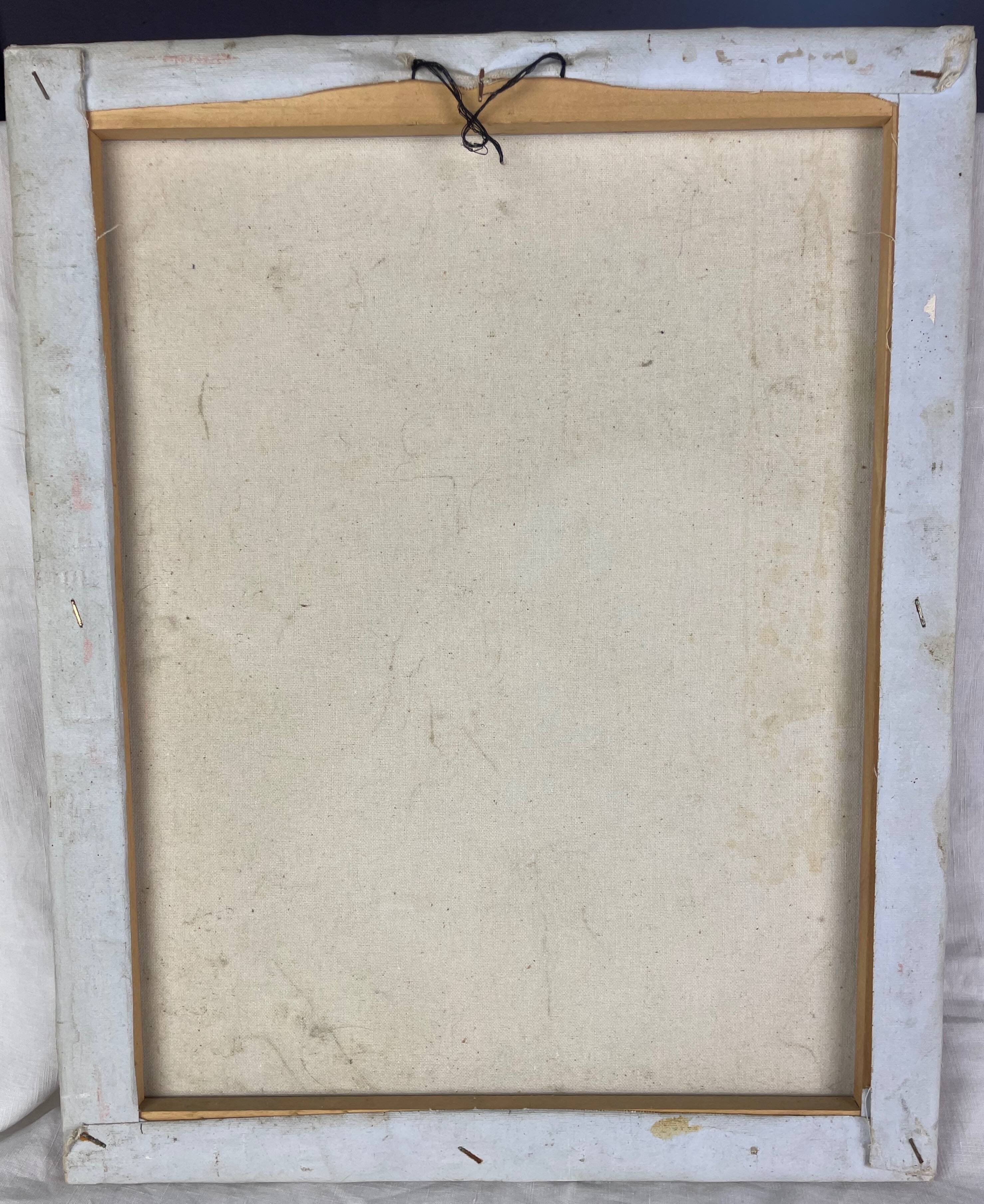 Oil painting still life daisies signed Nancy Lee