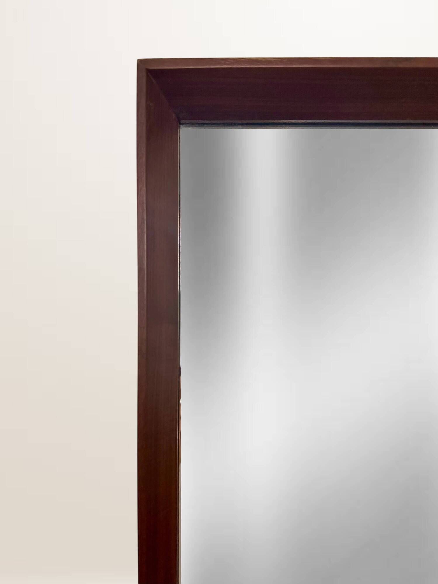 Scandinavian teak mirror — 123 x 32 cm