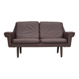 1970s, Danish 2-seater sofa, original brown leather.