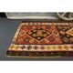1970s Turkish Oushak Handmade Wool Cotton Red Runner 127x321