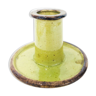 Green enamelled sandstone candle holder, 1970