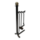 Modernist Fire Necessities in Steel and Brass with Hanging Tools, in the
