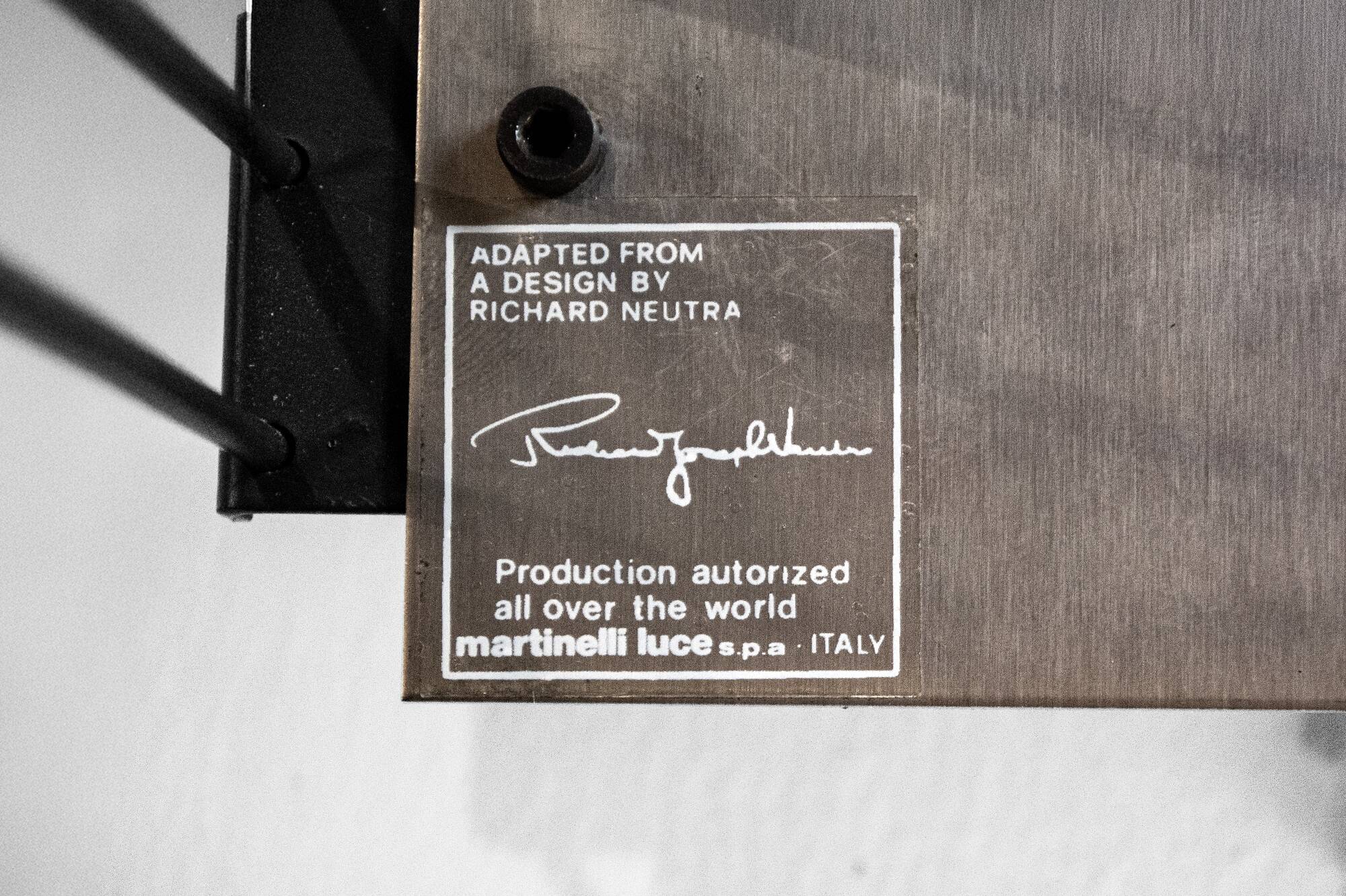 Lampada da parete Marx by  Richard Neutra for Martinelli Luce Italia Anni '80