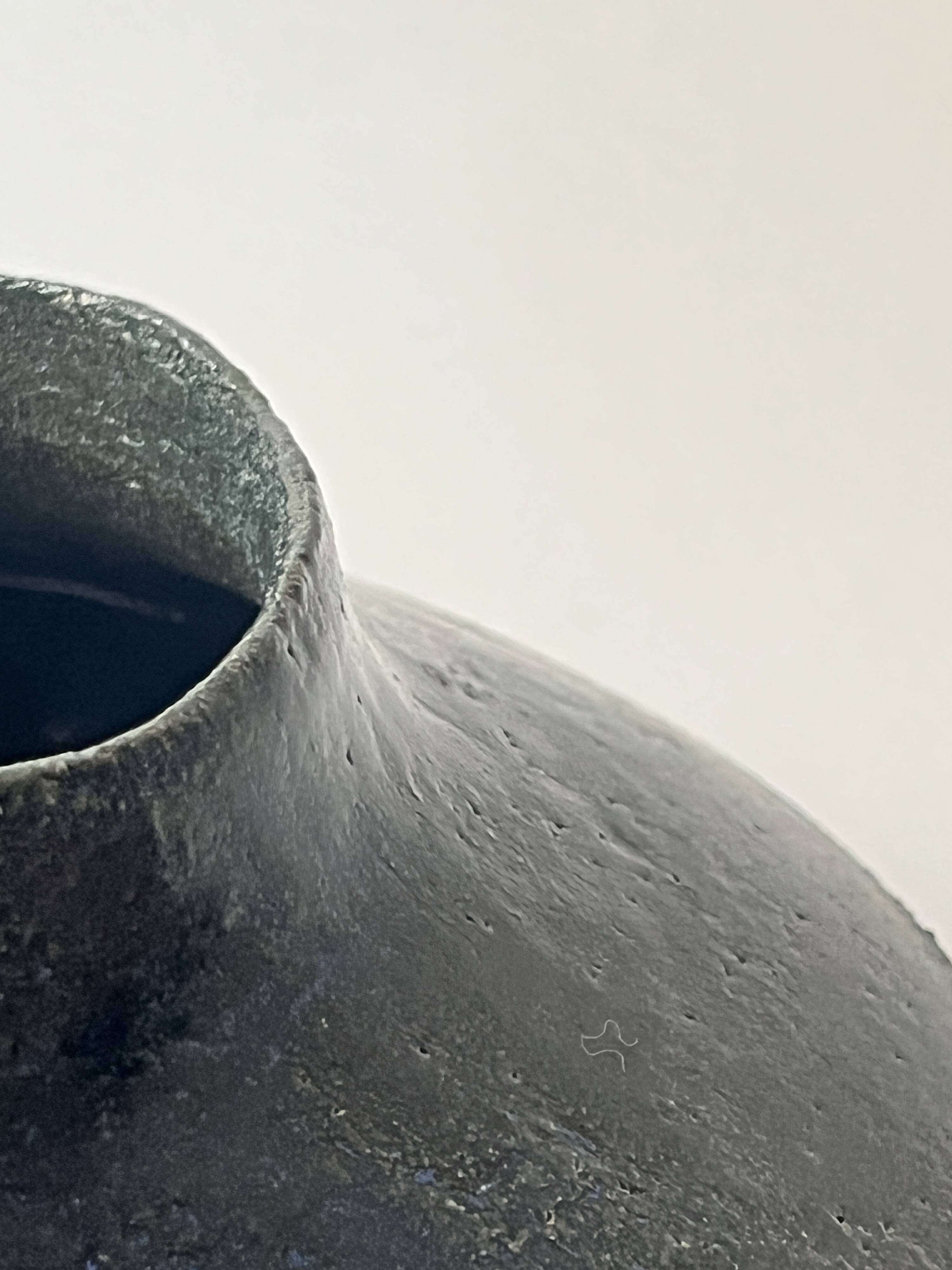 Large handmade spinning top vase in glazed ceramic and signed circa 1950