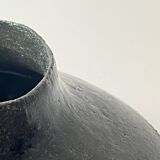 Large handmade spinning top vase in glazed ceramic and signed circa 1950