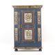 Cabinet de mariée en folk art peint antique de ferme rustique 1863