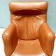 Karuselli Lounge Chair by Yrjö Kukkapuro for Haimi in Orange Leather, 1970s