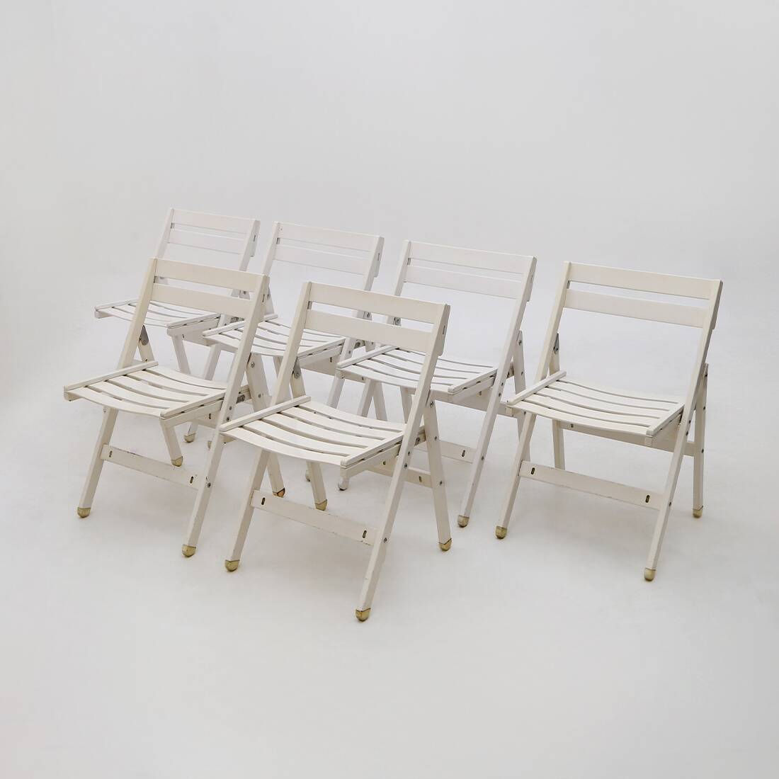 Ensemble de 6 chaises de jardin pliantes par Reguitti, années 1970.