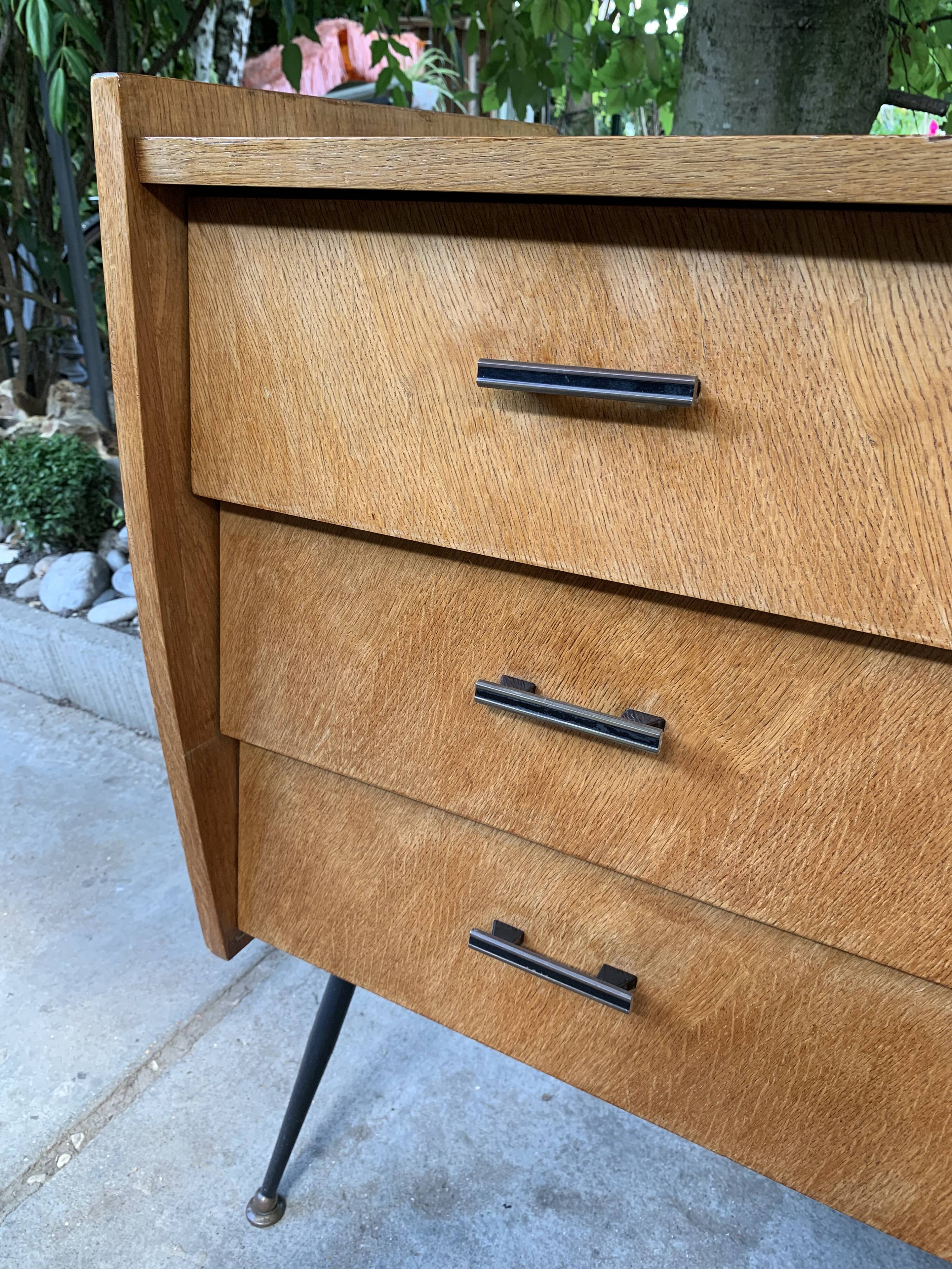 Buffet commode pieds compas 50’s