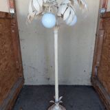 Lampadaire palmier blanc vintage 3 globes
