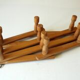 Extendable wooden ooat rack, vintage from the 1960s